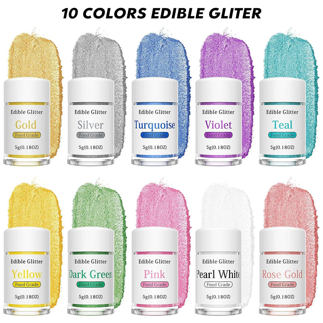 Nomeca – Edible Glitter – 10 Colours – 5g Each – Food grade shimmer