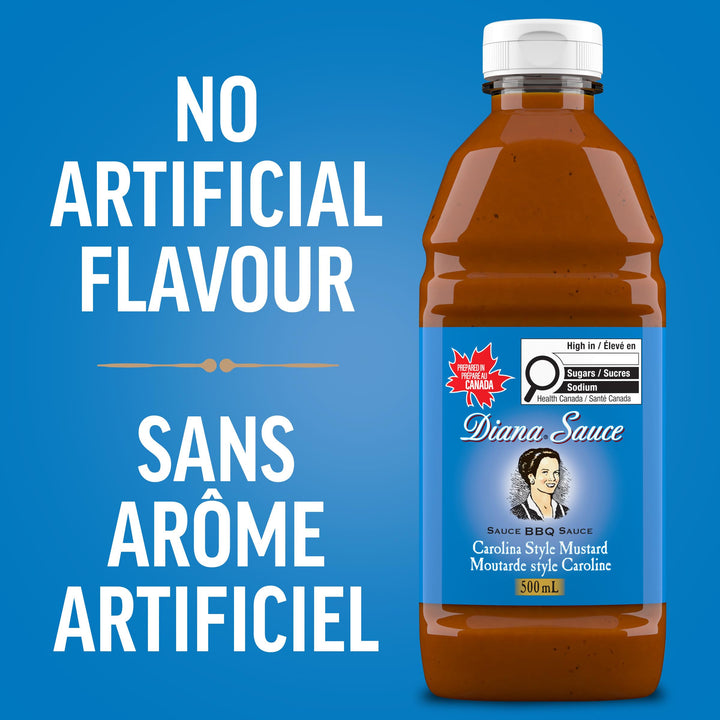 Diana Carolina Style Mustard BBQ Sauce – 2 x 500 mL - Canadian Distribution - Ships Free Within Canada on Orders Above CAD $199