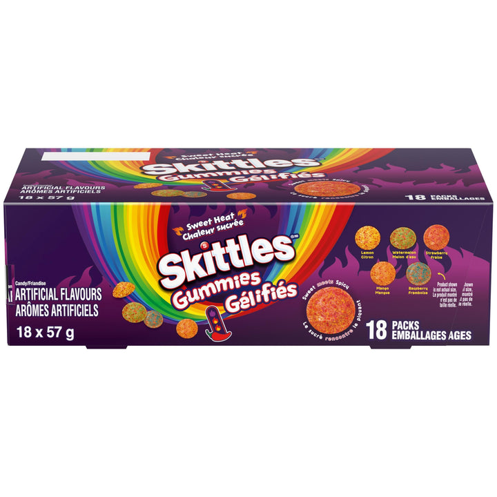 Skittles Sweet Heat Gummy Candy - 18 Pack Bundle (57g Each) - Canadian Distribution - Ships Free Within Canada on Orders Above CAD $199
