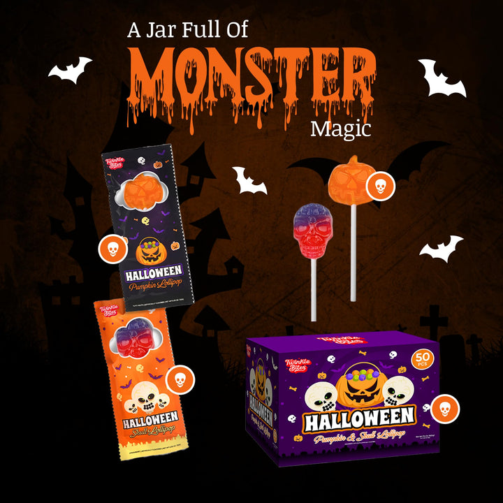 Generic – Halloween Lollipops – Pumpkin & Skull – 50 Pack