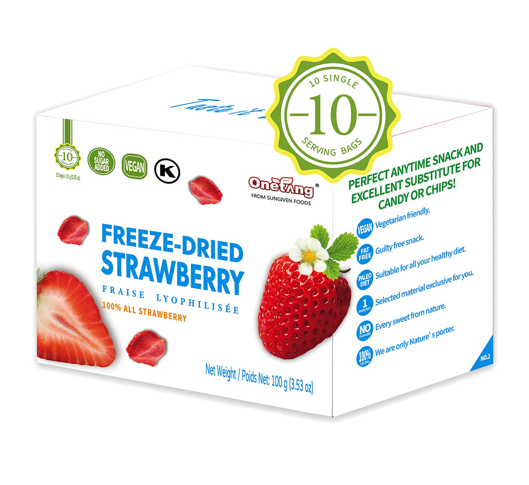 ONETANG – Freeze-Dried Strawberries – 10 Single-Serve Packs