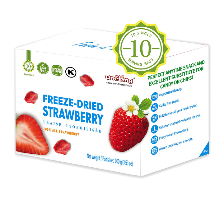 ONETANG – Freeze-Dried Strawberries – 10 Single-Serve Packs