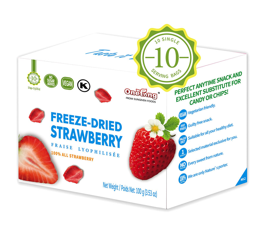 ONETANG – Freeze-Dried Strawberries – 10 Single-Serve Packs