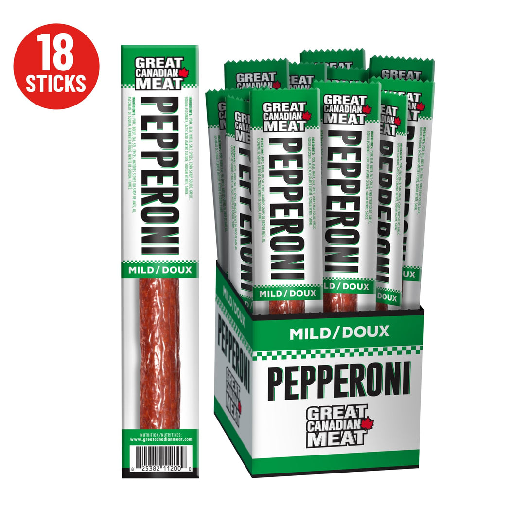 Great Canadian Meat – Mild Pepperoni Sticks – 18 x 22g