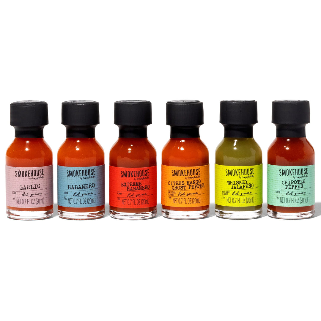 Smokehouse by Thoughtfully – Hot Sauce Mini Bottles – 6 Pack