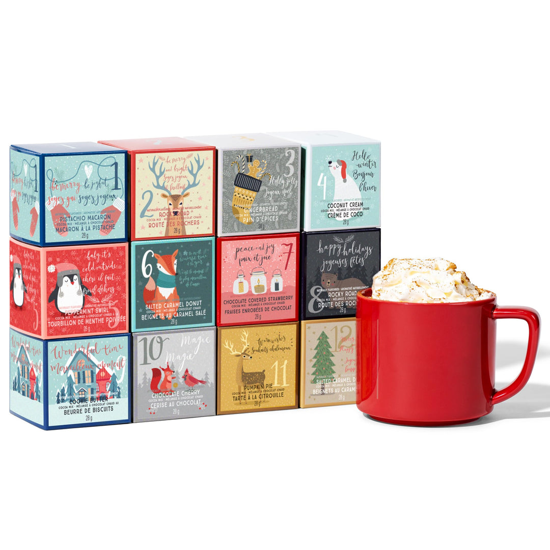 Thoughtfully Gourmet – Hot Chocolate Gift Set – 12 Days of Christmas – 12 Flavours