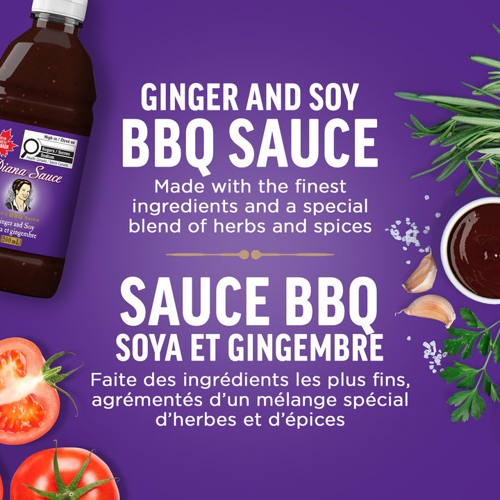 Diana Ginger and Soy BBQ Sauce – 2 x 500 mL - Canadian Distribution - Ships Free Within Canada on Orders Above CAD $199