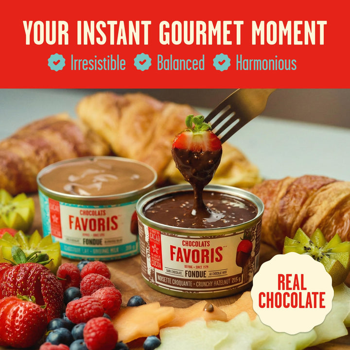 Chocolats Favoris Small Chocolate Fondue (2 x 215 g) – Ready in 15 Minutes - Canadian Distribution - Ships Free Within Canada on Orders Above CAD $199
