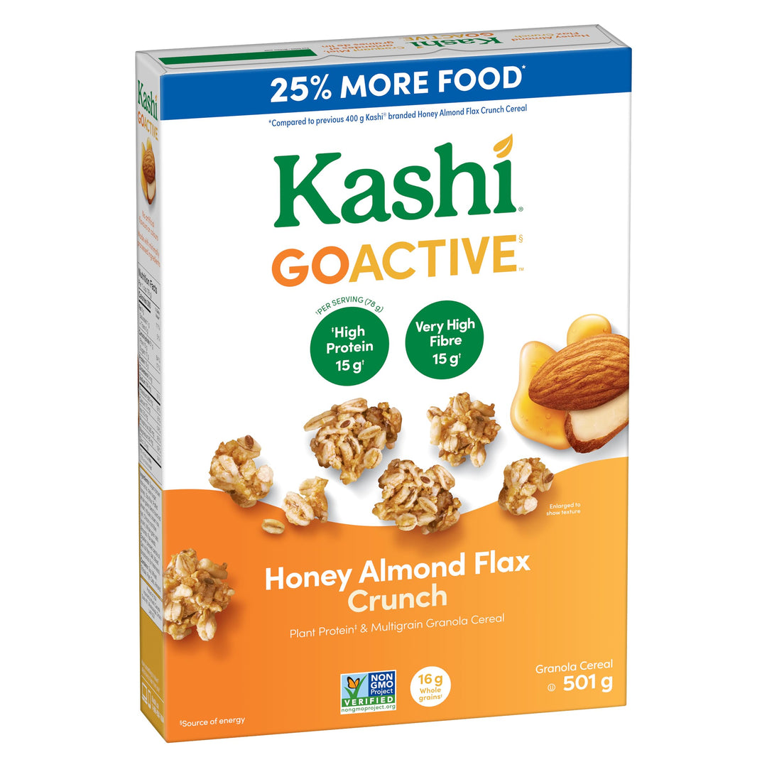 Kashi GoActive Honey Almond Flax Crunch Granola Cereal, 2 x 501g - Canadian Distribution - Ships Free Within Canada on Orders Above CAD $199