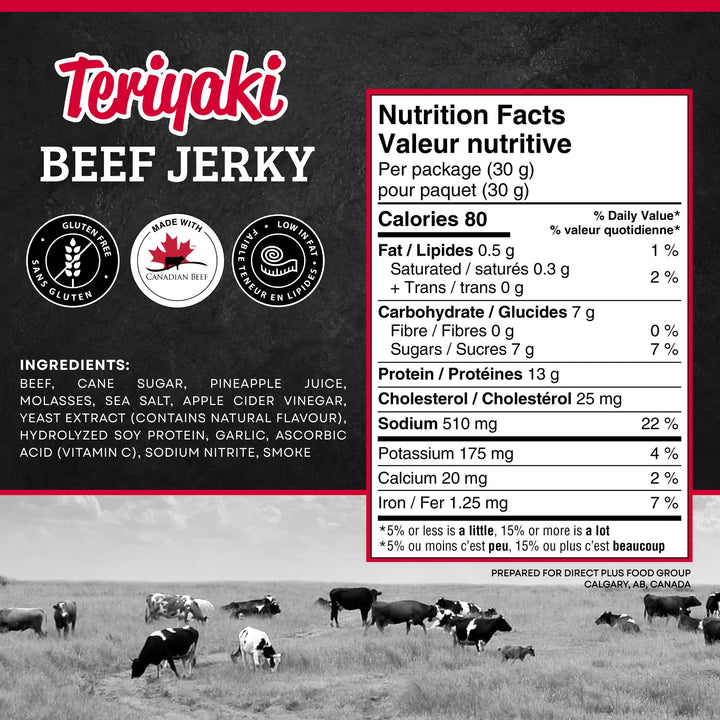 McSweeney’s – Teriyaki Beef Jerky – Power Pack – 30 g × 12