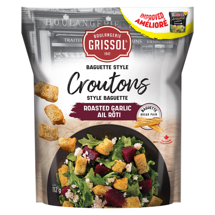 Crouton Garlic Gourmet - 1 x 5 kg - Grissol - Restaurant and Foodservice Ingredients - Canadian Distribution