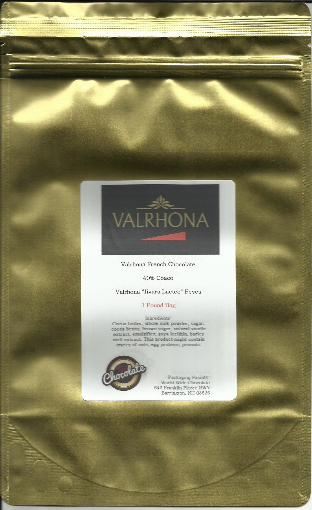 Valrhona 4658 Jivara Callets de chocolat au lait 40% 0,5 kg