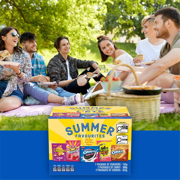 Summer Snack Box 975g - Beach & Picnic Assortment with Cookies, Candies & Crispers - Canadian Distribution - Ships Free Within Canada on Orders Above CAD $199