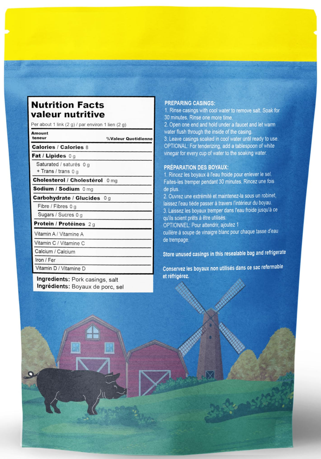 Elo’s Premium – Natural Hog Casing – Standard – 227g – Made in Canada