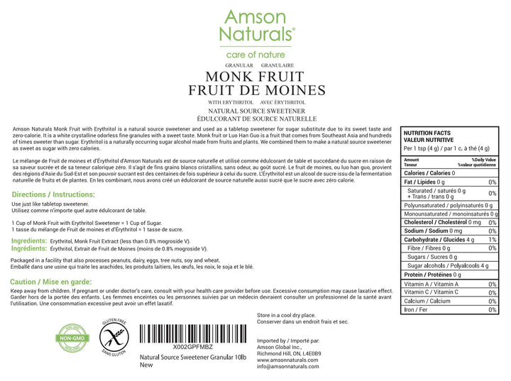 Natural Source – Sweetener – Granular 1:1 Sugar Substitute – 10 lb