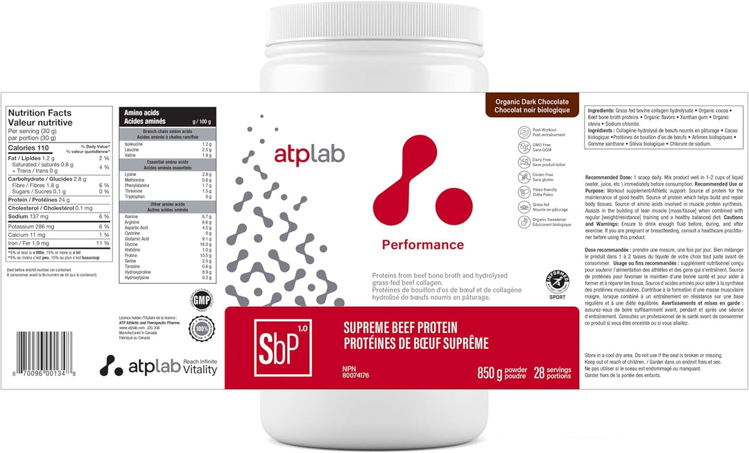 ATP Lab – Beef Protein Powder – Chocolate – 850 g, 28 Servings