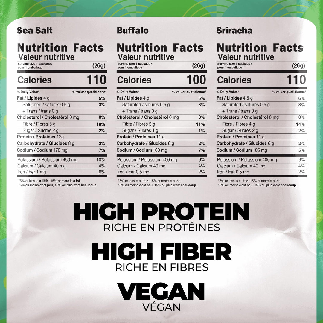 Zest Delites – Edamame Snack – Sea Salt / Sriracha / Buffalo – 26 g × 24 Packs