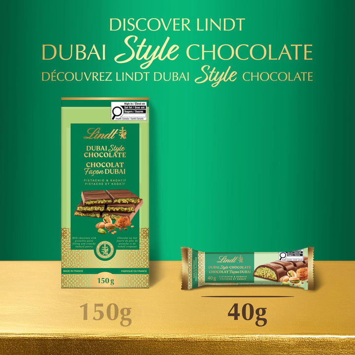Lindt Dubai Style Chocolate Bar, 2 x 40g - Canadian Distribution - Ships Free Within Canada on Orders Above CAD $199