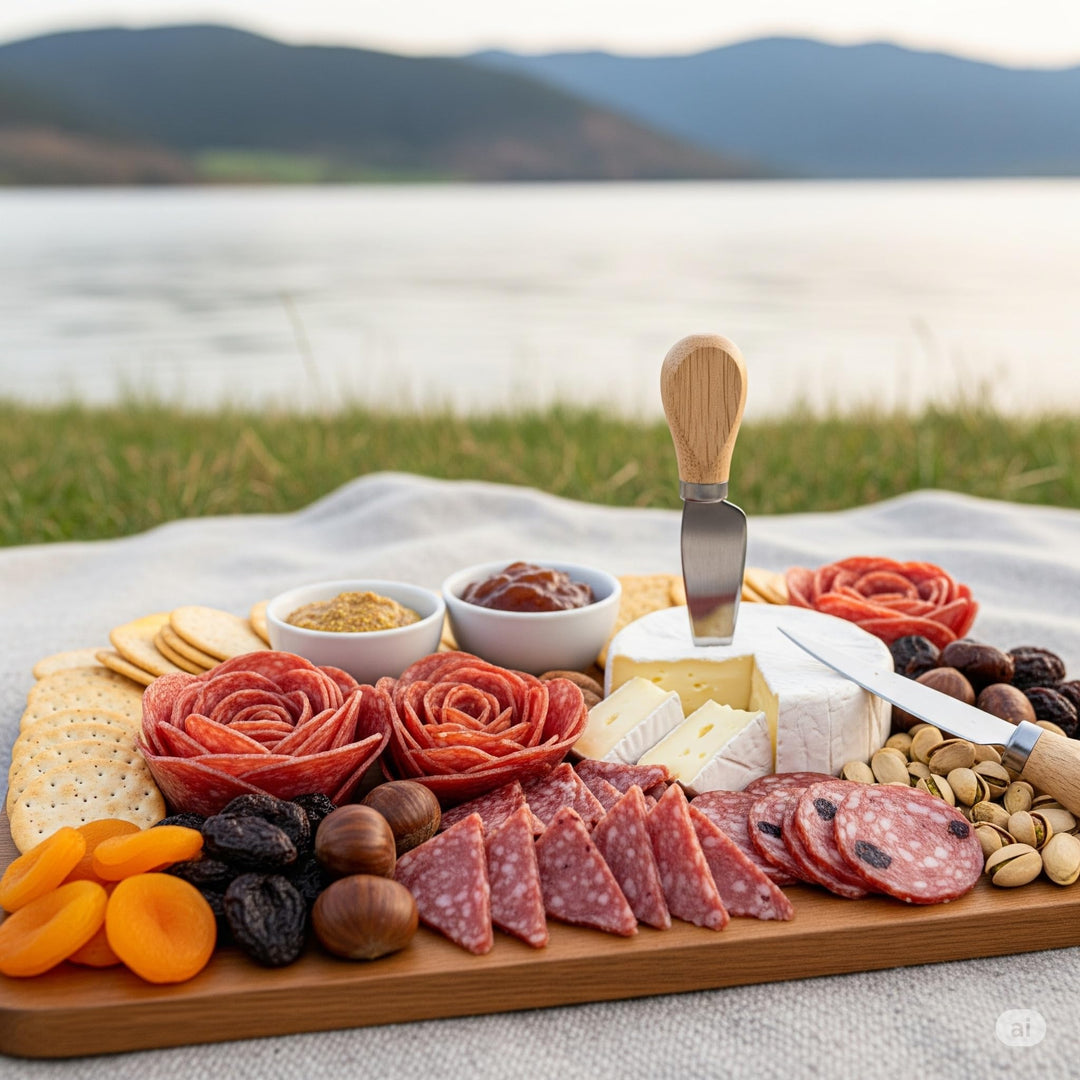 Carnivore – Deluxe Charcuterie and Cheese Gift Basket – Mixed Meats and Cheeses – Gift set