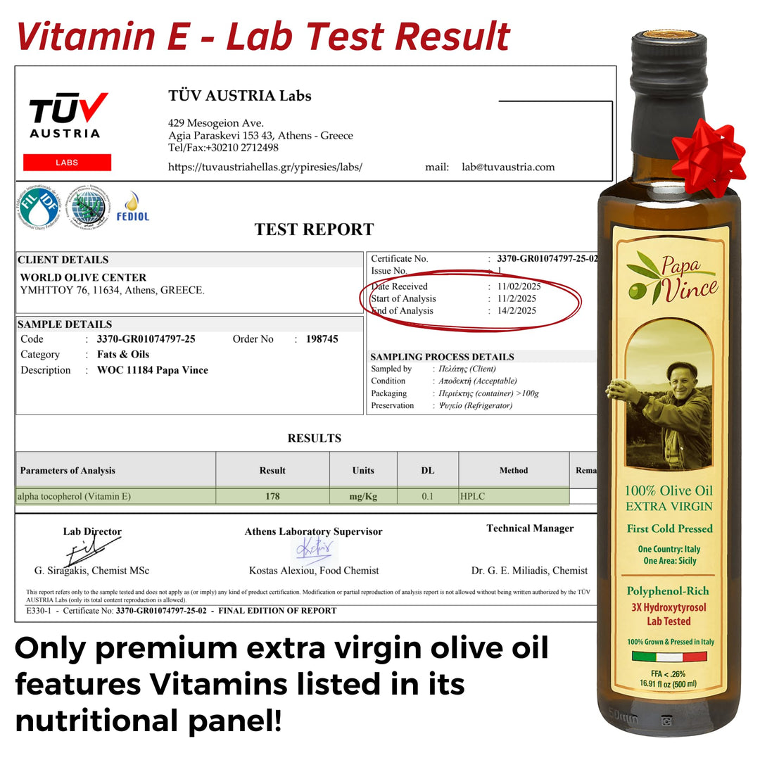 Papa Vince – Extra Virgin Olive Oil – Hydroxytyrosol Rich – Sicily – 2024/25 Harvest