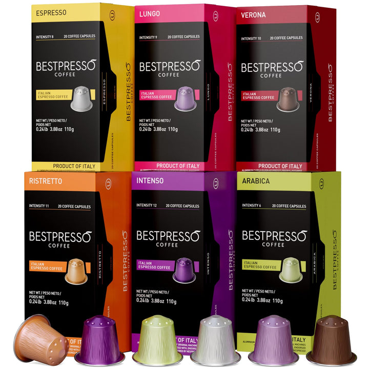 Bestpresso - Espresso Variety Pack Pods - 120 Count - Nespresso Original Compatible