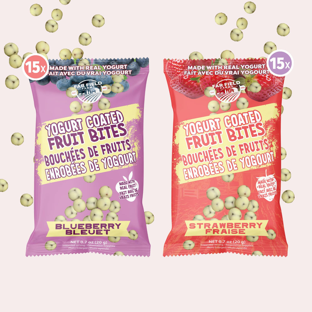 Far Field – Probiotic Yogurt Fruit Bites – Blueberry & Strawberry – 30 Pack / 600g – Real Fruit & Real Yogurt