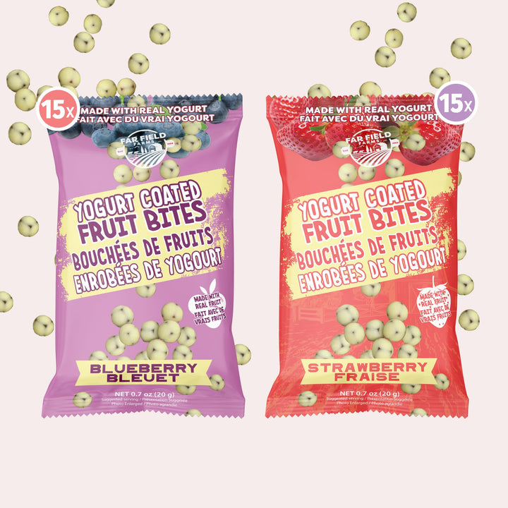 Far Field – Probiotic Yogurt Fruit Bites – Blueberry & Strawberry – 30 Pack / 600g – Real Fruit & Real Yogurt