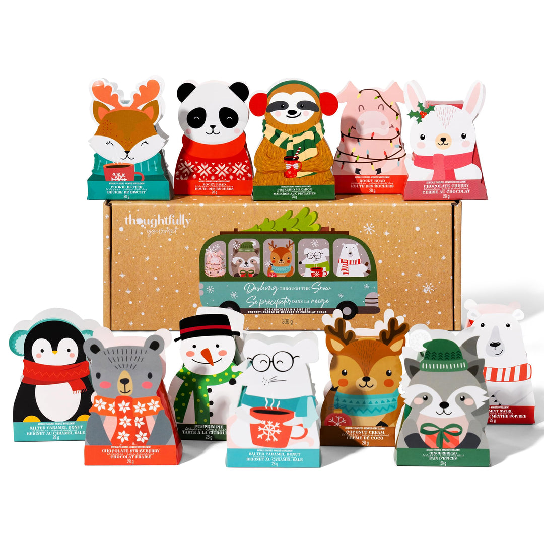 Thoughtfully – Hot Chocolate Gift Set – Holiday Characters – 12 Pack