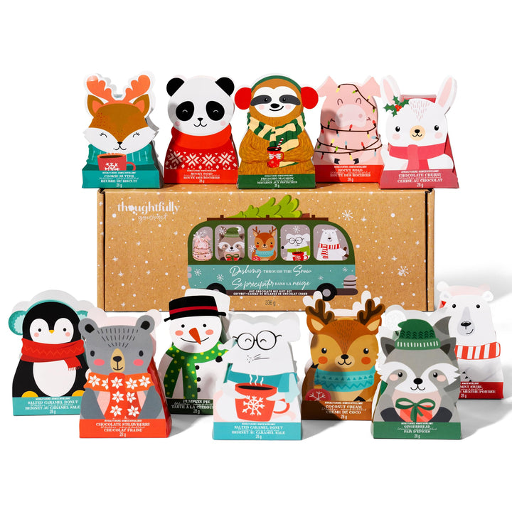 Thoughtfully – Hot Chocolate Gift Set – Holiday Characters – 12 Pack