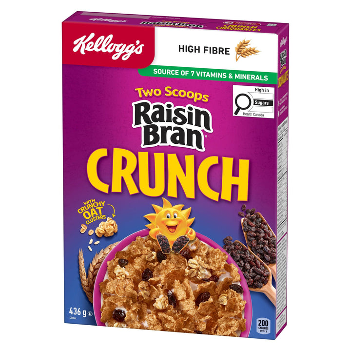 Kellogg's Two Scoops Raisin Bran Crunch Cereal 2 x 436g - Canadian Distribution - Ships Free Within Canada on Orders Above CAD $199