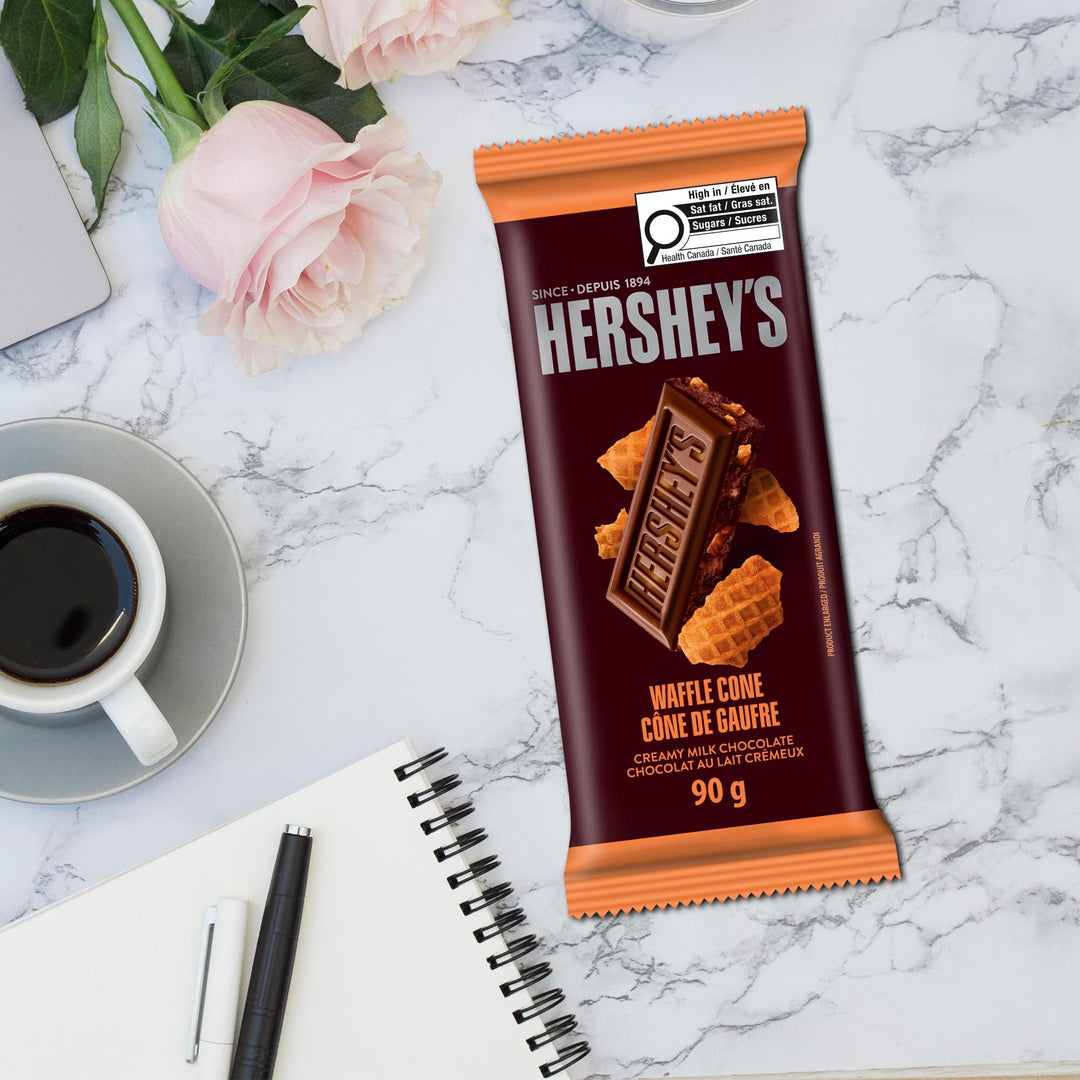 HERSHEY'S Milk Chocolate with Waffle Cone Pieces 2 x 90G - Canadian Distribution - Ships Free Within Canada on Orders Above CAD $199