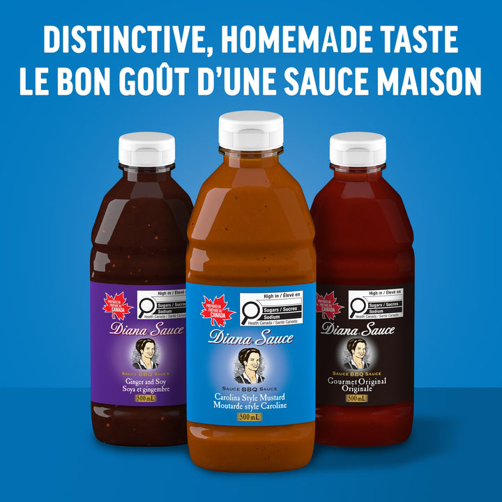 Diana Carolina Style Mustard BBQ Sauce – 2 x 500 mL - Canadian Distribution - Ships Free Within Canada on Orders Above CAD $199