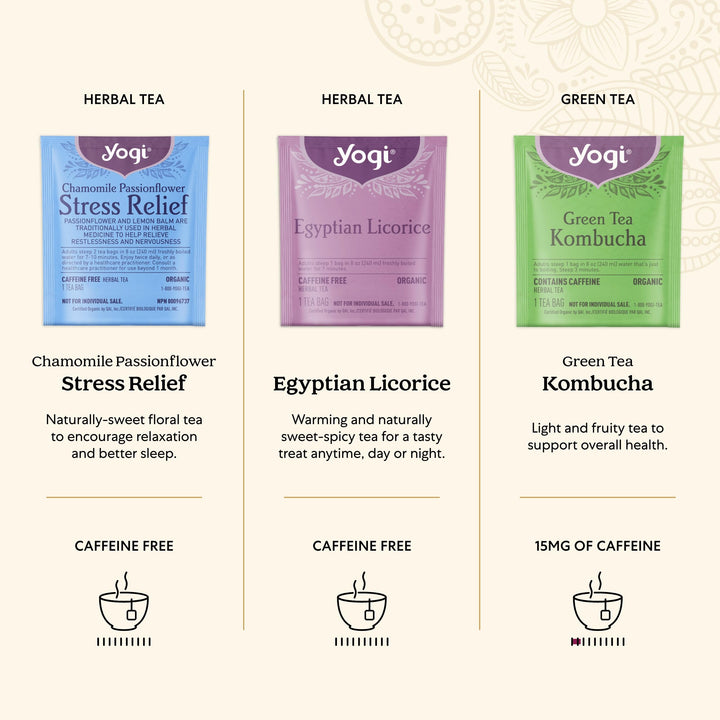 Yogi – Organic Tea Sampler – Assorted Wellness Teas – 45 Bags