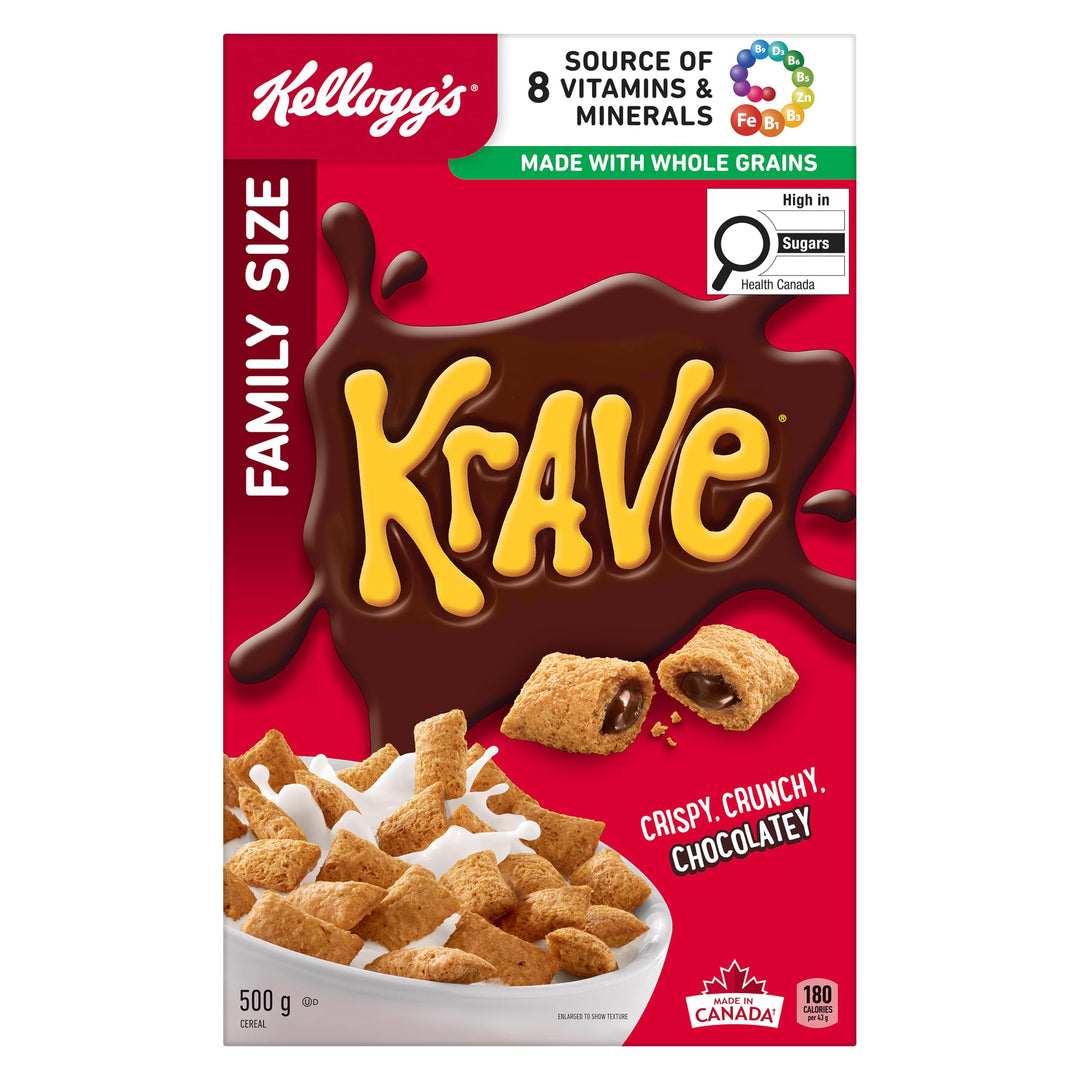 Kellogg's Krave Cereal 2 x 500g - Canadian Distribution - Ships Free Within Canada on Orders Above CAD $199