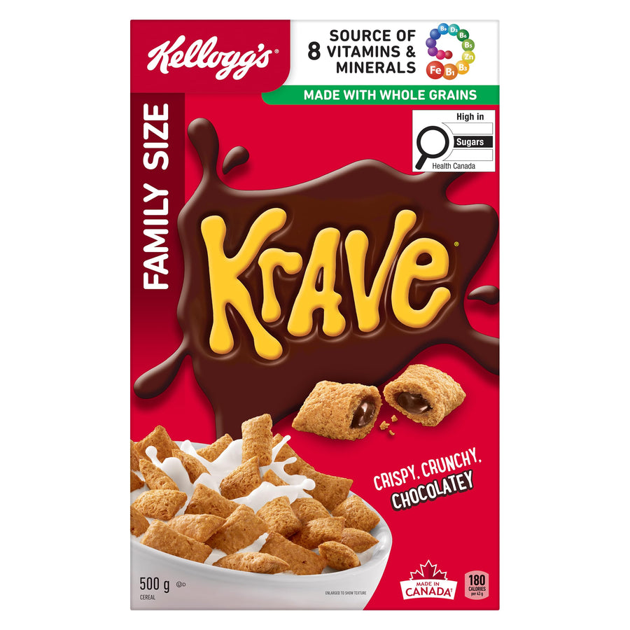Kellogg's Krave Cereal 2 x 500g - Canadian Distribution - Ships Free Within Canada on Orders Above CAD $199