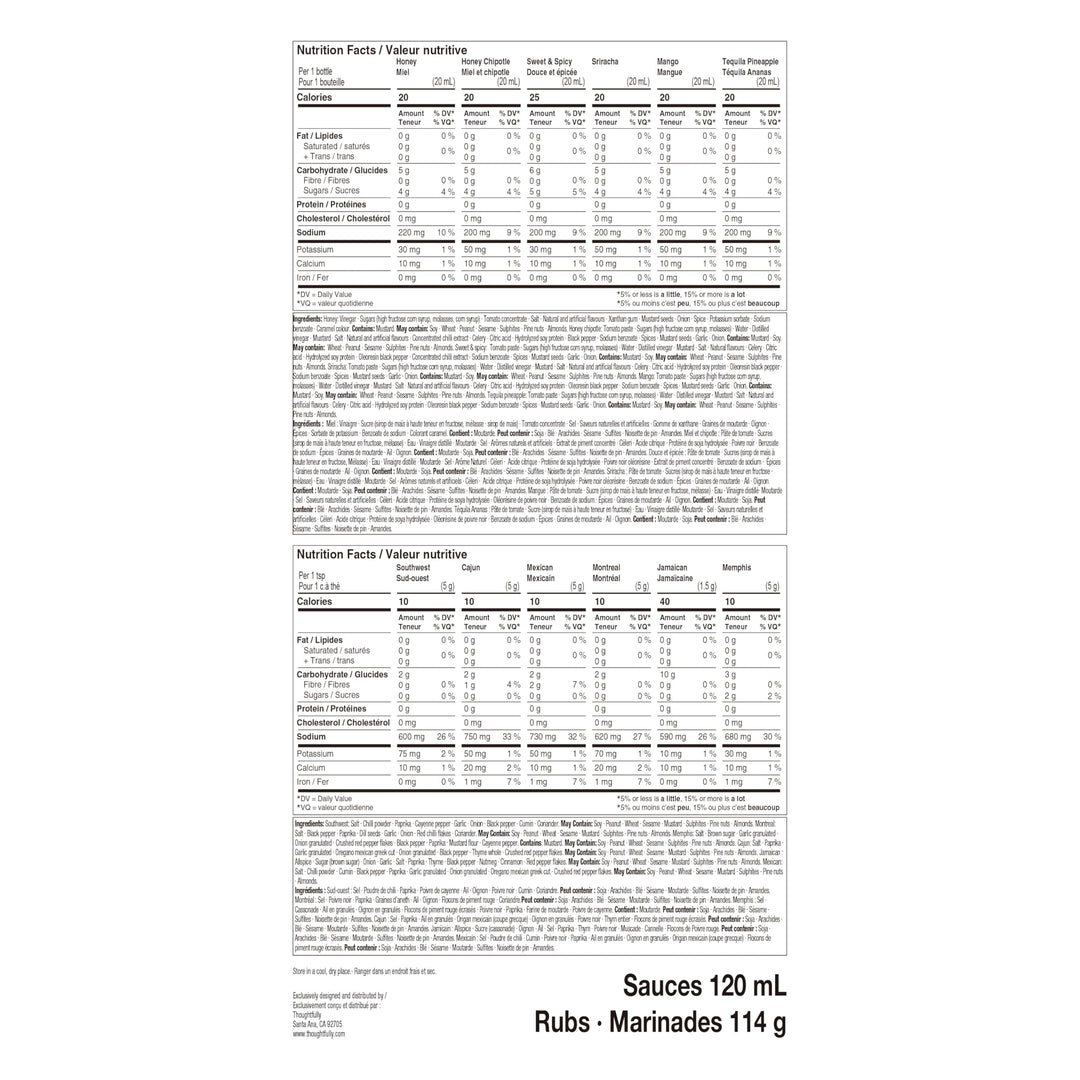 Thoughtfully – BBQ Sauce & Rub Gift Set – Western Theme – Set of 12