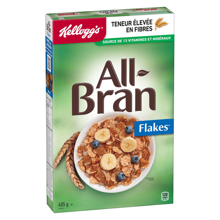 Kellogg's All Bran Cereal Flakes 2 x 405g Box - Canadian Distribution - Ships Free Within Canada on Orders Above CAD $199