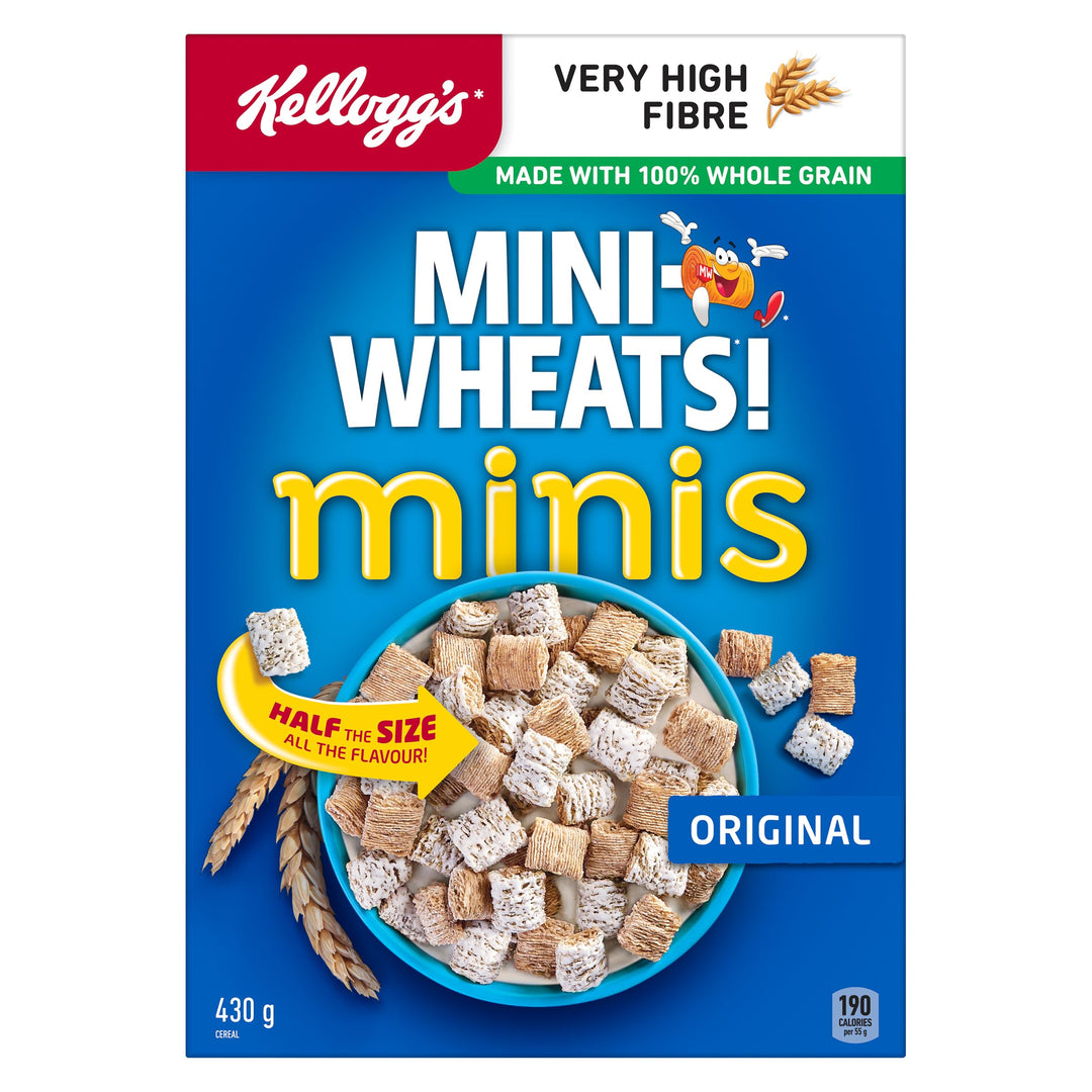 Kellogg's Mini Wheats Original Minis 2 x 430g - Canadian Distribution - Ships Free Within Canada on Orders Above CAD $199