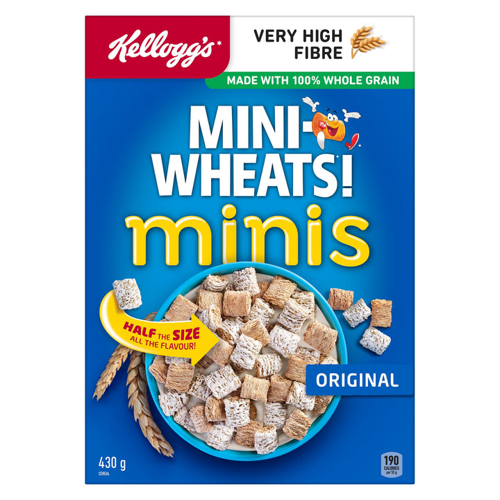 Kellogg's Mini Wheats Original Minis 2 x 430g - Canadian Distribution - Ships Free Within Canada on Orders Above CAD $199