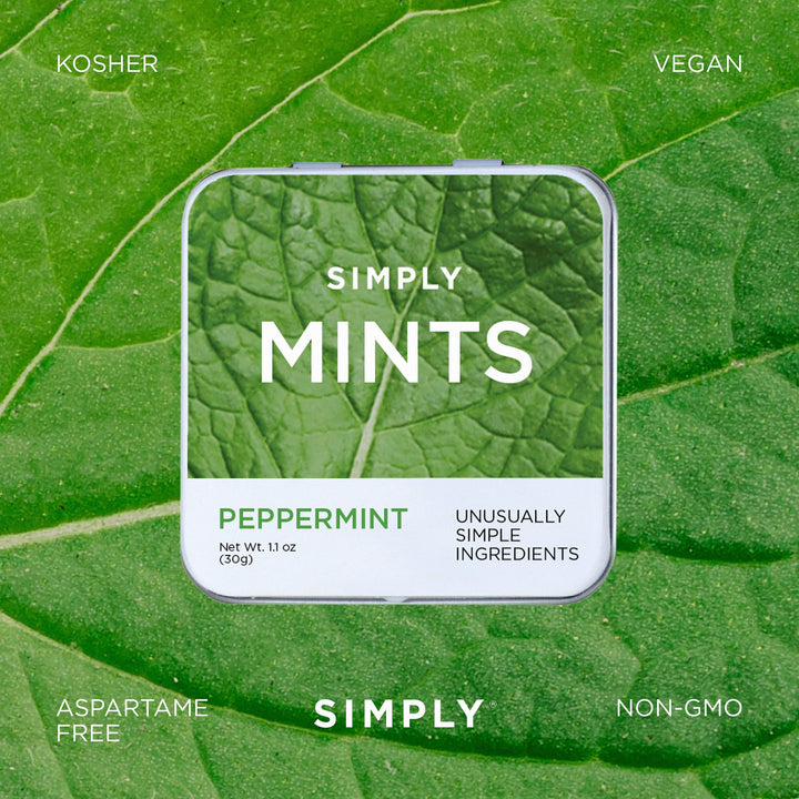 Simply Mints – Peppermint Mints – Original – 6 Pack / 180 Pieces – Natural ingredients