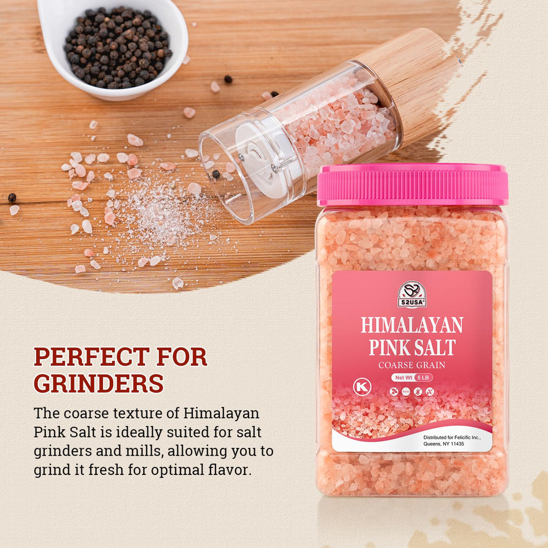 52USA – Himalayan Pink Salt – Coarse Grind – 5 lb