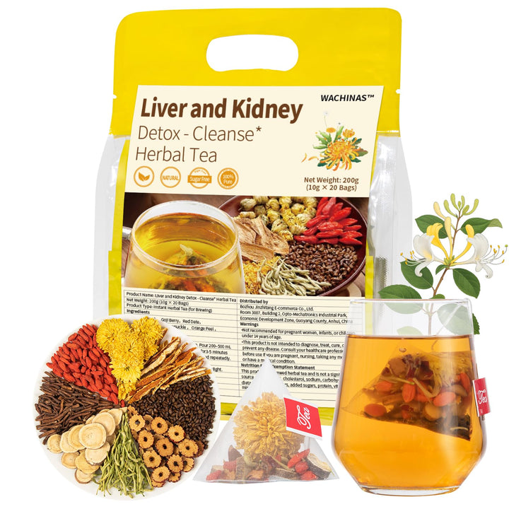 Premium Dandelion Root Tea – Detox Herbal Blend – Original – 20 Tea Bags – With goji licorice chrysanthemum