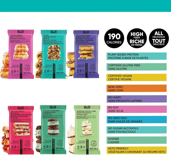 Trubar – Barre protéinée végane – Saveur beignet – Lot de 12