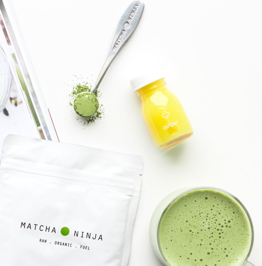 Matcha Ninja 100% Raw Organic Matcha Green Tea Powder 70g . Cold Water Soluble. Ceremonial Grade. Non-Bitter Extra Smooth Blend
