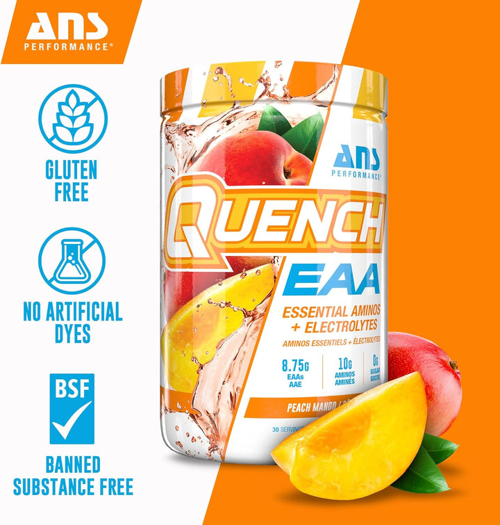 Quench – Poudre d'AAEs + Électrolytes – Pêche Mangue