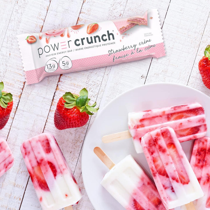 Power Crunch – Barre protéinée – Crème à la fraise – Lot de 12