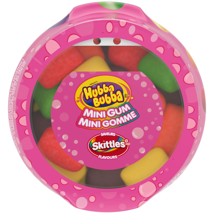 HUBBA BUBBA Minis Sugar-Free Bubble Gum in SKITTLES Flavours – 6 Resealable Bottles (40 Pieces Each) - Canadian Distribution - Ships Free Within Canada on Orders Above CAD $199