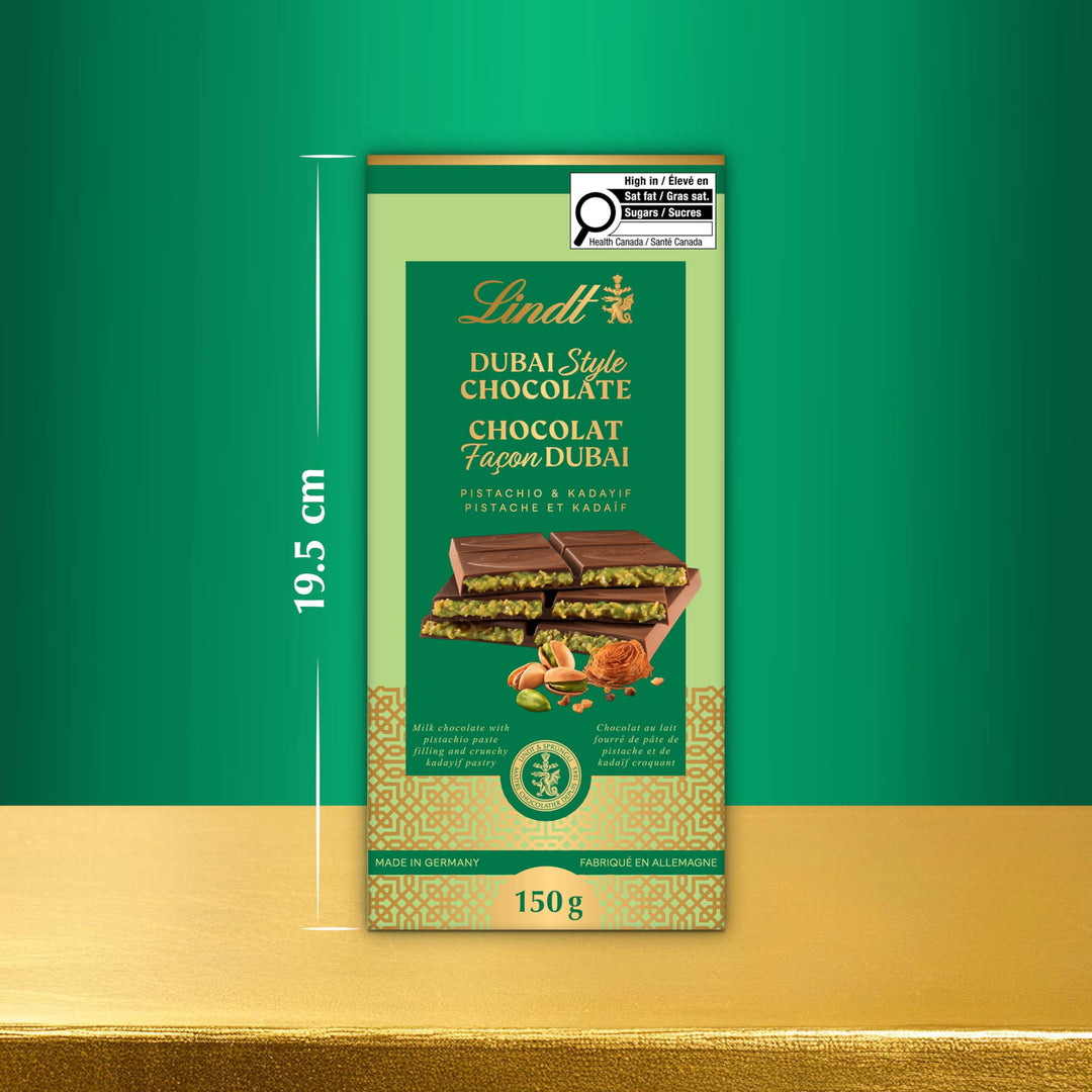 Lindt Dubai Style Chocolate Bar, 150g - Canadian Distribution - Ships Free Within Canada on Orders Above CAD $199