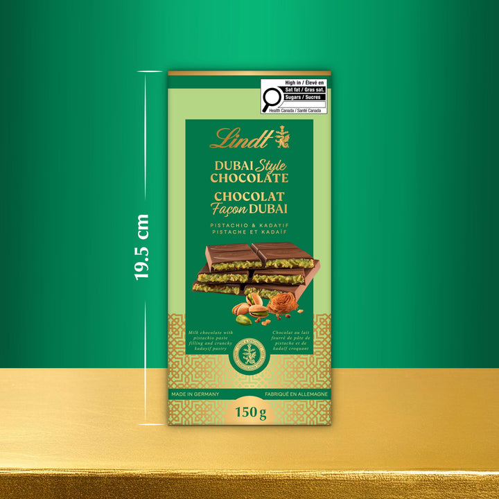Lindt Dubai Style Chocolate Bar, 150g - Canadian Distribution - Ships Free Within Canada on Orders Above CAD $199