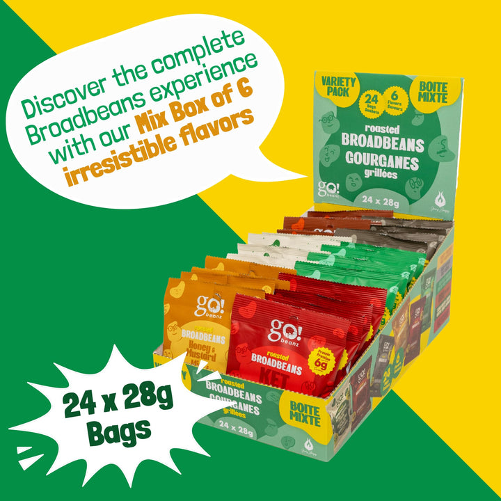 GoBeanz – Crunchy Roasted Broad Beans – Variety Pack – 24 × 28g